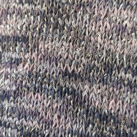 David Brooks Purple Gray Variegated Crew Neck Rolled Hem Sweater Women's Size M - Picture 2 of 8